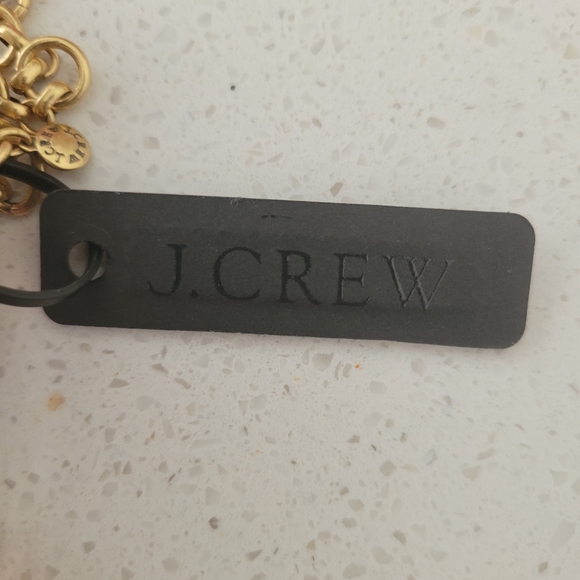 J. Crew Blush Pink Dahlia Floral Statement Necklace with Gold Chain - Picture 3 of 3